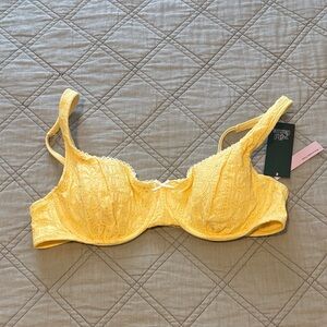 NWT Wild Fable Bright Yellow Lace Bikini Top